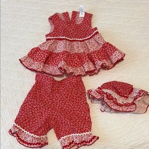 Red Floral Kids Outfit Set